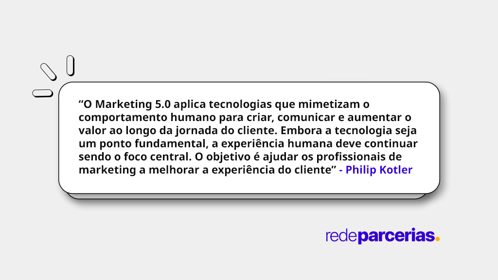 imagem com citação de Philip Kotler sobre Marketing 5.0